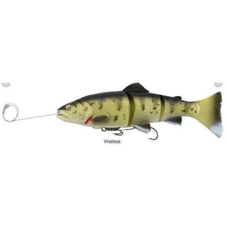 Savage Gear Pre-Rigged 3D Line Thru Trout Segmented Swimbait MS 8" 3-1/3 Oz Walleye