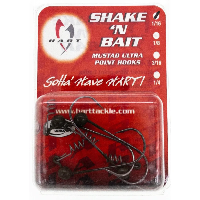 Hart Tackle Shake 'N Bait Spring Bait Keeper Jig 1/16 Camo Qty 4