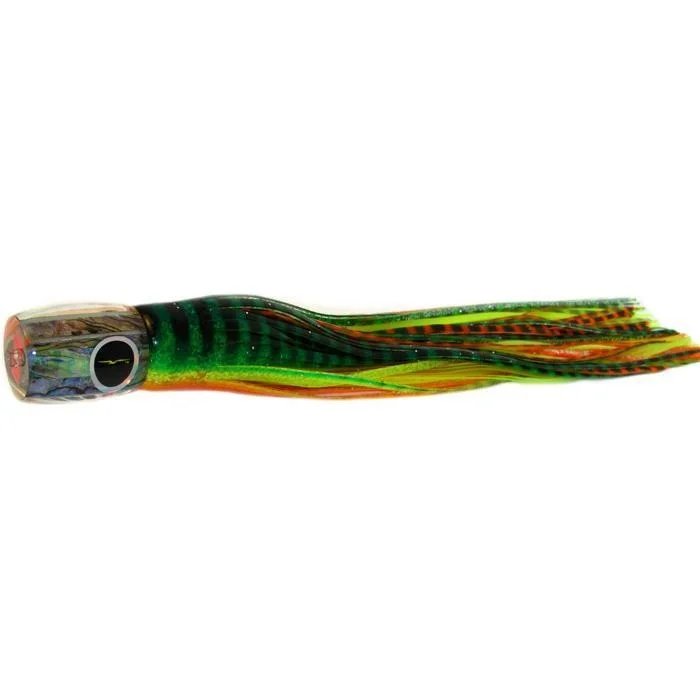 Black Bart Striper Candy Medium Heavy Tackle Lure - Green Orange Tiger/Yellow Tiger