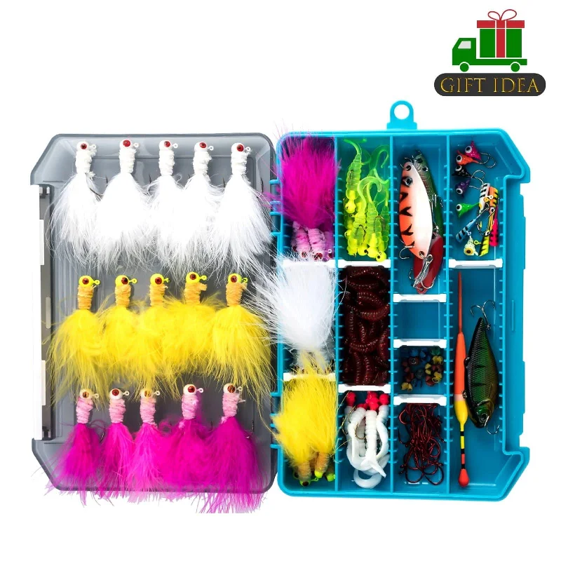 Dr.Fish 132pcs Ice Fishing Lures Kit