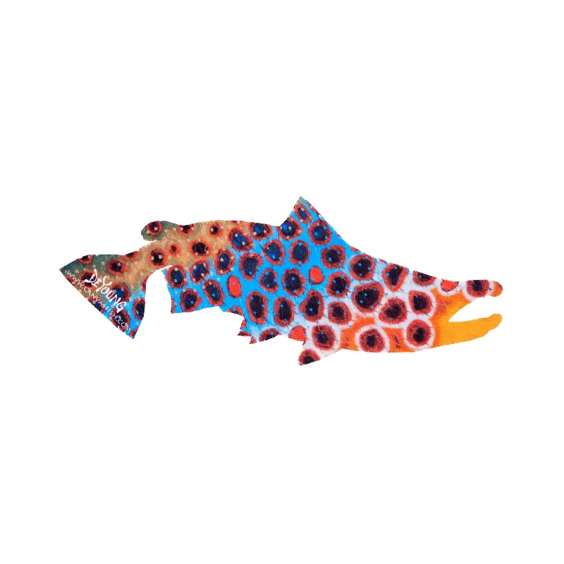 DeYoung Brown Trout Flank - Blue Cutout Decal 8" Wide