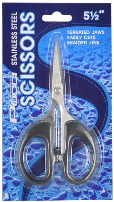 Pucci 5 1/2" Stainless Steel Scissors for Cutting Braid and Mono