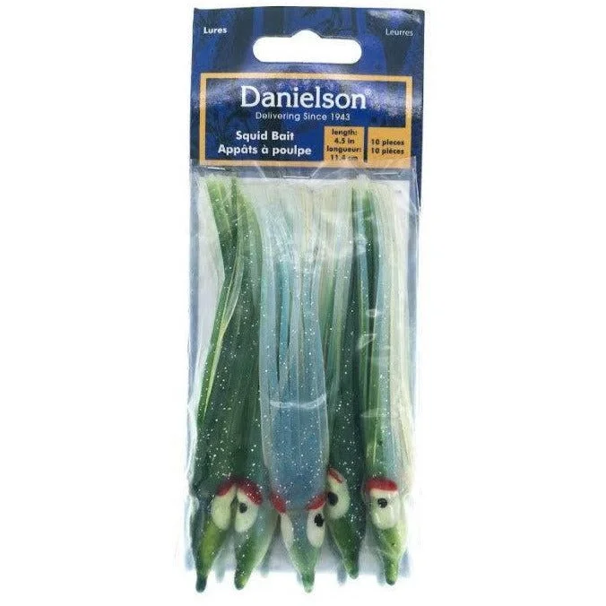 Danielson Squid Bait 4.5" Evergreen Pearl Sparkle Qty 10