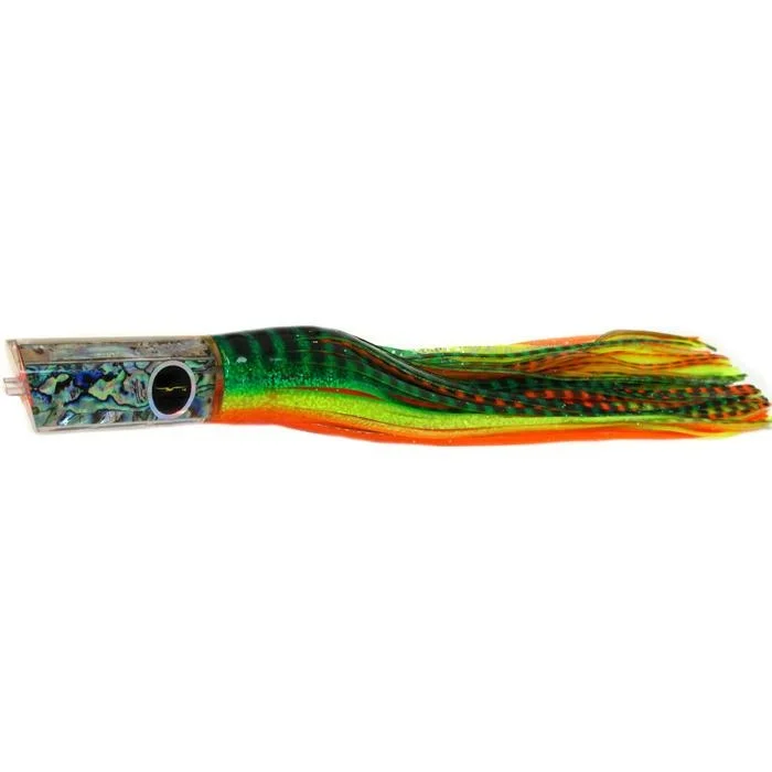 Black Bart Kona Classic Tube Medium Heavy Tackle Lure - Green Orange Tiger/Yellow Tiger