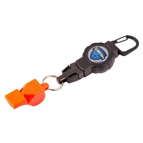 T-Reign Retractable Gear Tether with FOX40 Safety Whistle 0TBP-0201 - Carabiner