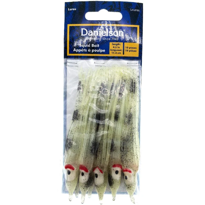 Danielson Squid Bait 4.5" Glow/Blue Qty 10