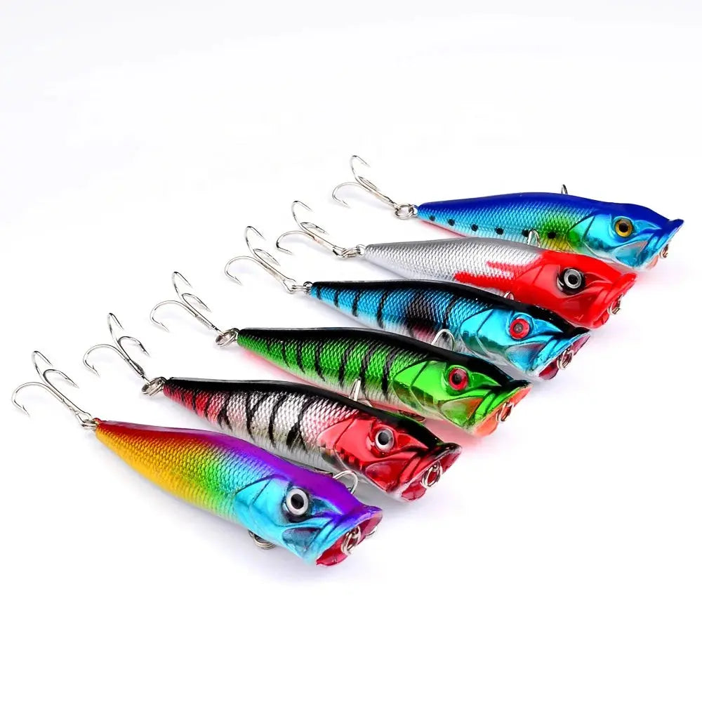 Lureswholesale® Topwater Fishing Lures Bass Poppers Bass Baits Crankbait Lures Lifelike 3D Eyes Swimbait for Saltwater