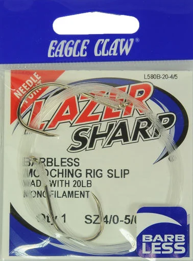 Lazer Sharp L580B-20-4/5 20 Lb Barbless Slip Mooching Rig, Clear, Size 4/5