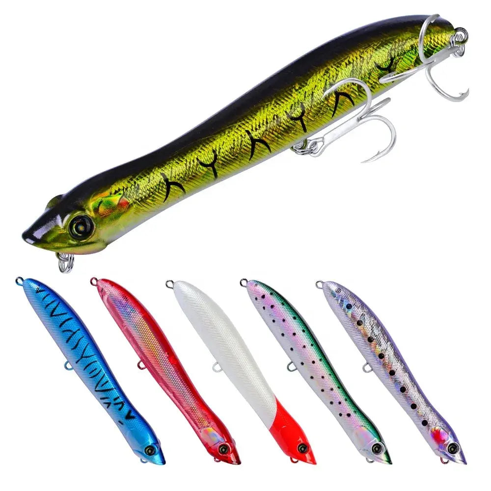 Lureswholesale® Topwater Popper Fishing Lure 12.5cm 19g Artificial Wobbler Rattlin Bass Bait Snake Head