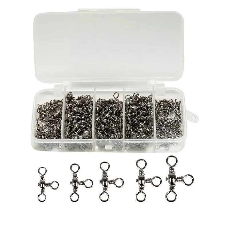 Dr.Fish 150pcs 3 Way Barrel Swivels Kit 35-101lb