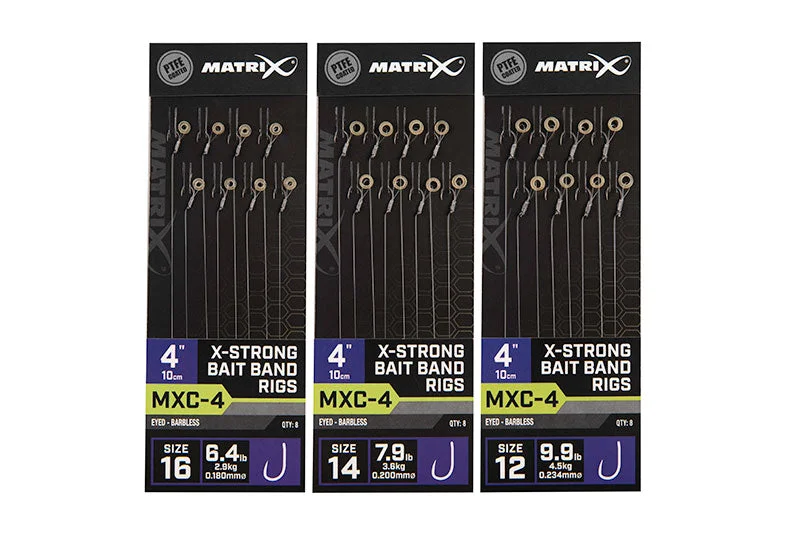 MATRIX MXC-4 X-STRONG BAIT BAND RIGS 10CM/4INS