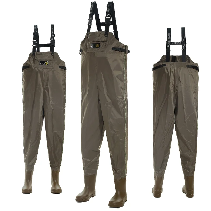 Breathable Chest Waders 210D Nylon Boot Foot Waders Fishing 41-46# 250N