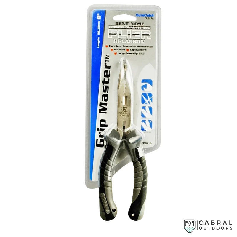 Surecatch Grip Master Hi-Carbon Bent Nose Professional Fishing Pliers | 8"