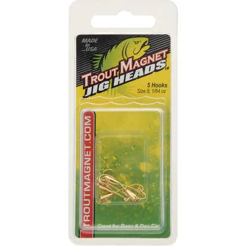 Leland's Trout Magnet Replacement Jig Heads - 5 Piece Pack, Yellow