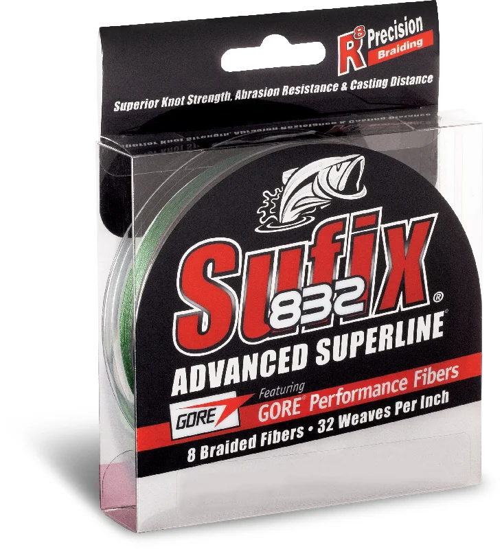 Sufix 832 Advanced Superline Braid Lo-Vis Green Braided Line 300 Yards