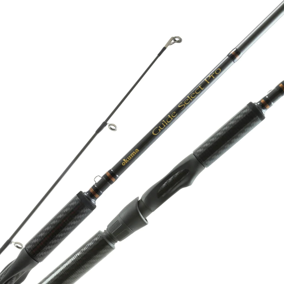 Guide Select Pro Rods 2 Piece Heavy Spinning 3K Woven Carbon Fiber Fore and Rear Grips Stainless