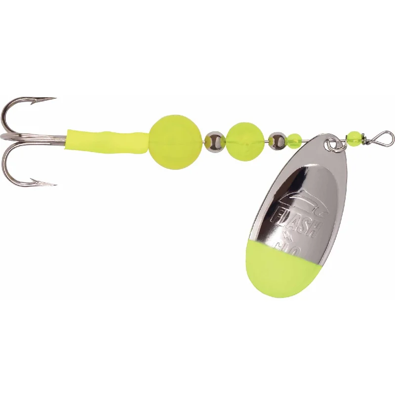 Yakima Bait Flash Glo Casting Spinner  1/2 Oz  Nickel Chartreuse