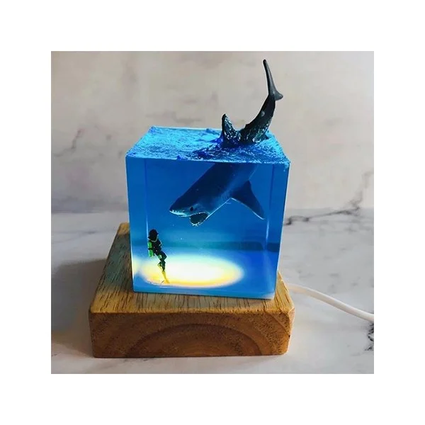 Handmade Shark Diver Lamp