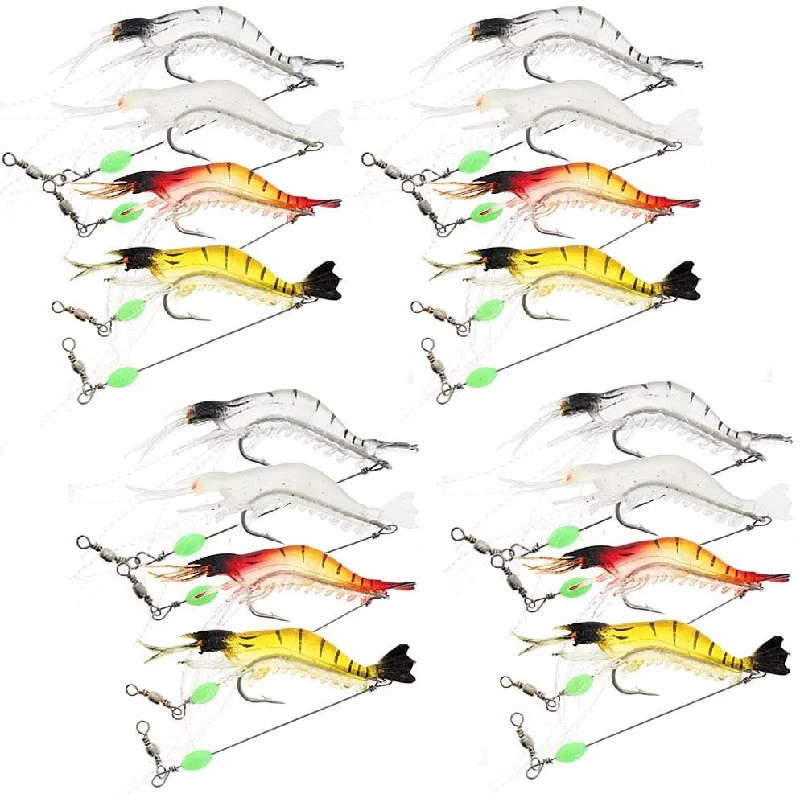 16 pcs Fishing Shrimp Soft Plastic Lure