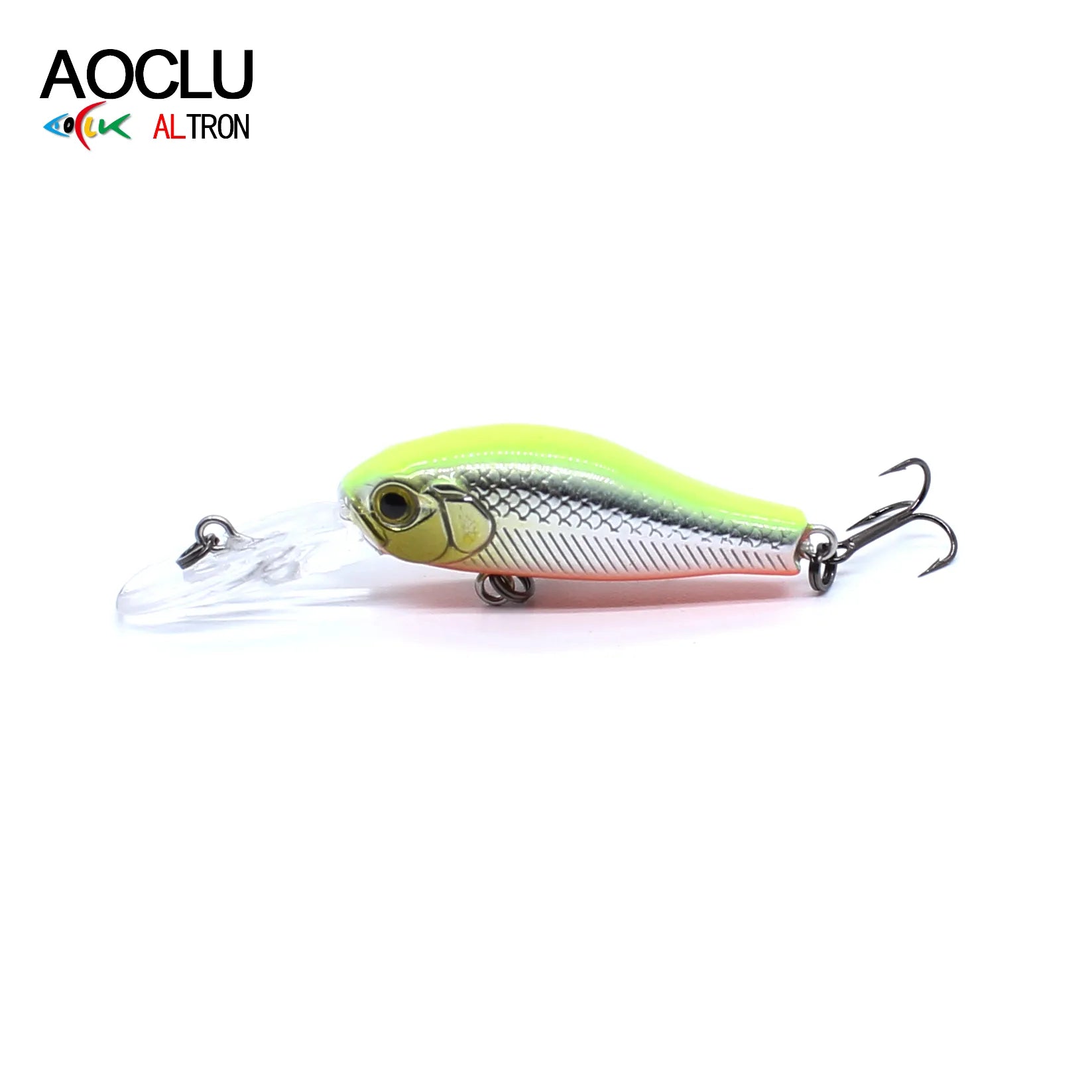 AOCLU Floating Deep Swimmer 35mm 2.4g Diving 1.2m Hard Bait Minnow Crank Shad Lure For Sea Bass Boat Rock Inshore Fishing VMC