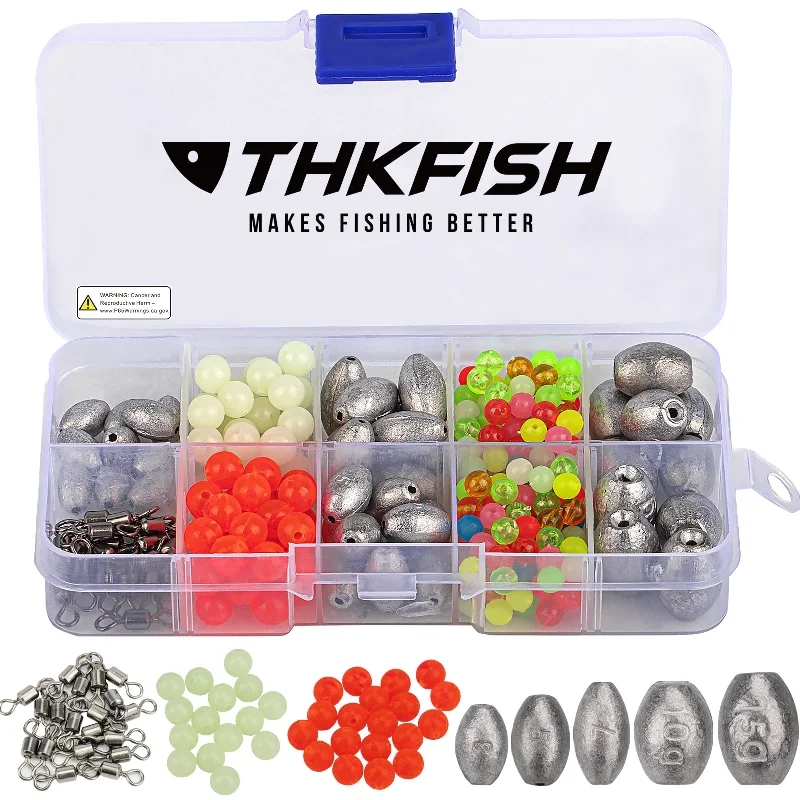 THKFISH 339pcs Texas and Carolina Fishing Bullet-Weights