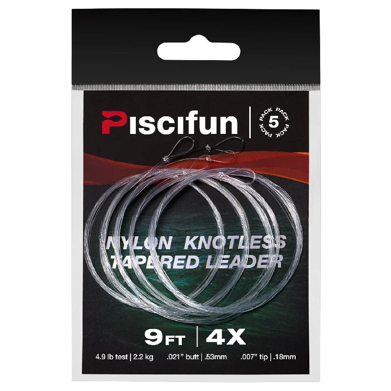 Piscifun® Fly Fishing Tapered Leader with Loop 5 Packs