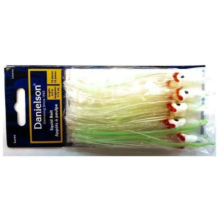 Danielson Squid Bait 4.5" UV ClearGlitter/Glow str Qty 10