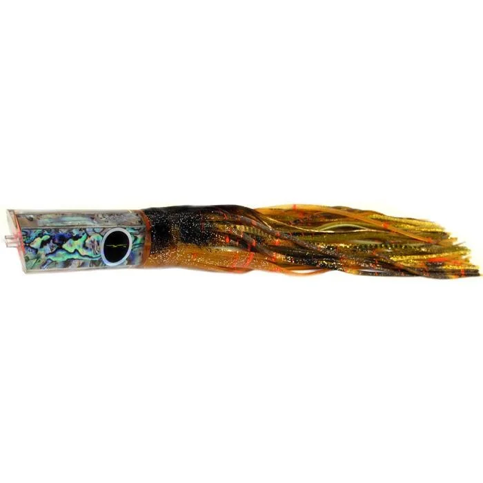 Black Bart Kona Classic Tube Medium Heavy Tackle Lure - Brown Gold Orange/Gold Dot