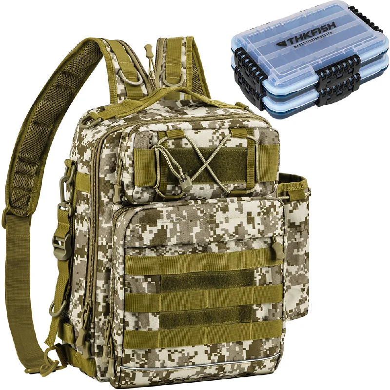 Khaki Camo Shoulder Bag + 2 Tackle Boxes