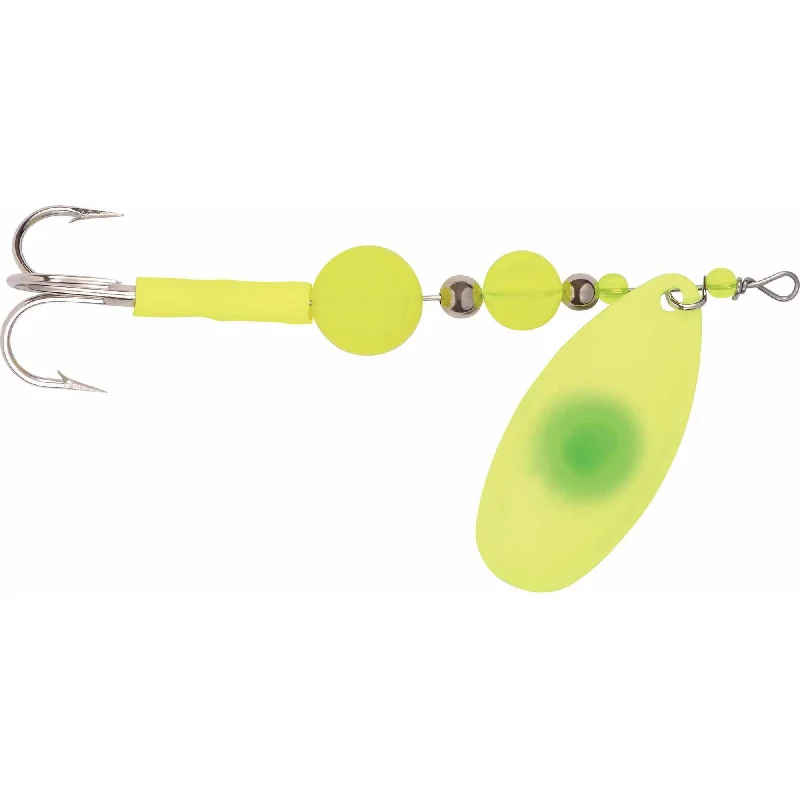 Yakima Bait Flash Glo Casting Spinner  1/2 Oz  Chartreuse Green Dot