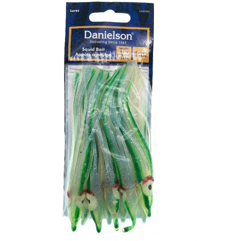 Danielson Squid Bait 4.5" UV Pearl Green Qty 10