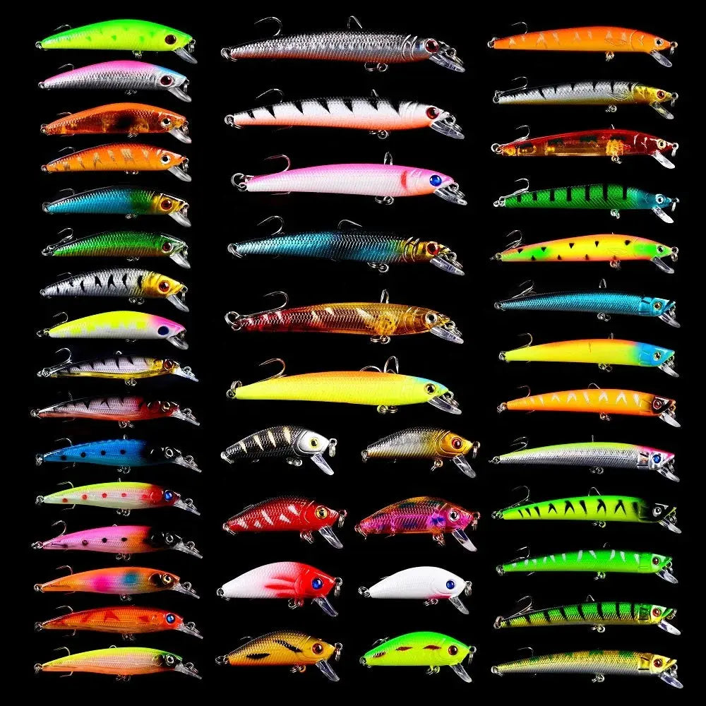 Lureswholesale® 43pc Fishing Lure Set Minnow Hard Pencil Bass Bait Carp Fishing Peche Leurre Fish Bait Kits