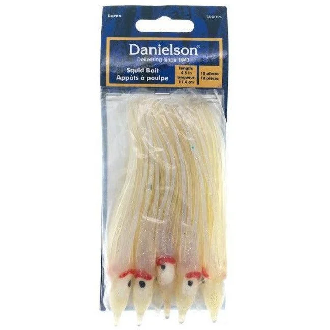 Danielson Squid Bait 4.5" UV Pearl 10pk