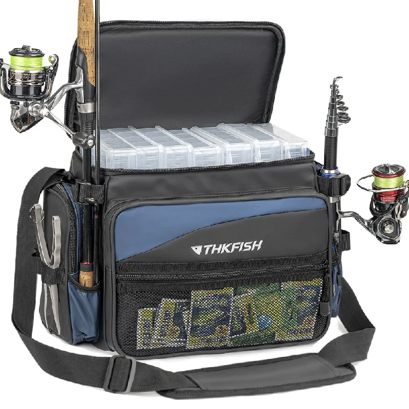 THKFISH 1000D PVC Waterproof Fishing Tackle Bags with Rod Holder