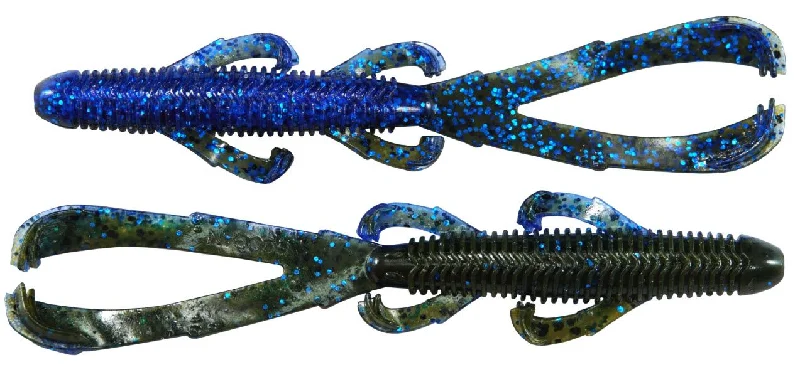 XXB Googan Baits Trench Hawg 4.65 in Craw Softbaits 9-Pack Blue - Frsh Wtr Soft Plastic