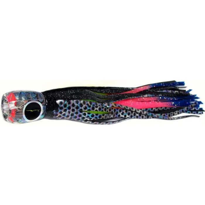 Black Bart Tahitian Prowler Medium Tackle Lure - Black Dot/Rainbow