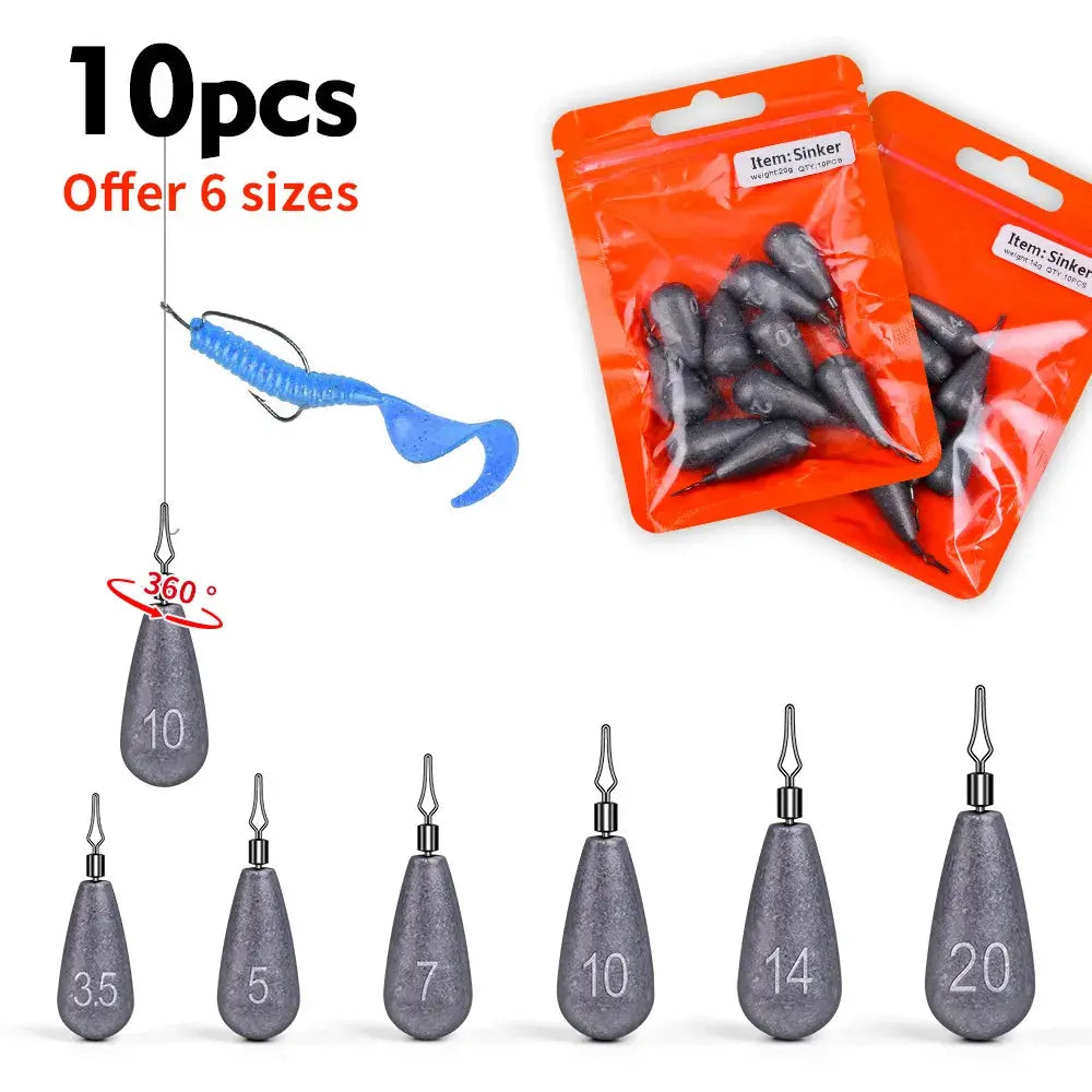 Lureswholesale® Fishing Drop Shot Weights Rig Kit