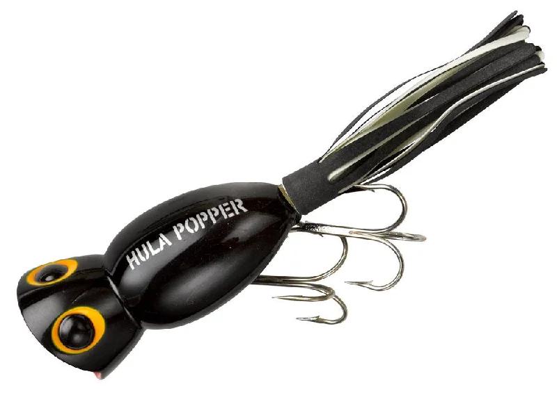 Arbogast Hula Popper Lure, Black, 2 In